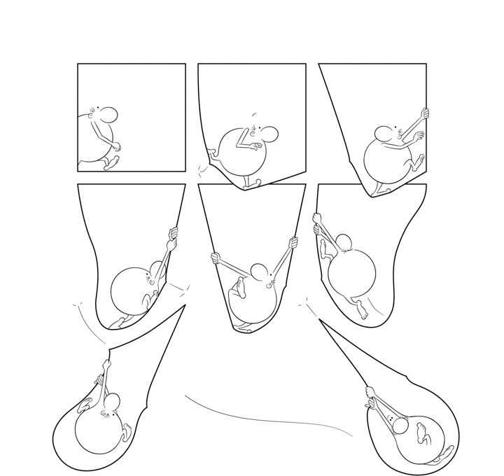 Bonom, gag 23, dom, bd, bande dessinée, fumetti, comics, minimal, minimalist, experimental