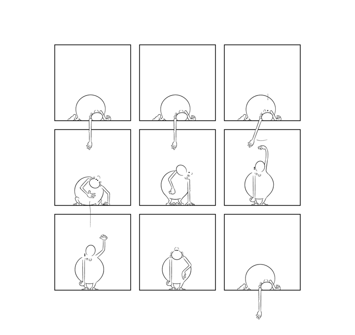 Bonom, gag 24, dom, bd, bande dessinée, fumetti, comics, minimal, minimalist, experimental