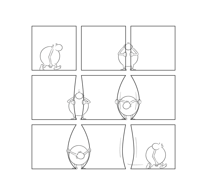 Bonom, gag 44, dom, bd, bande dessinée, fumetti, comics, minimal, minimalist, experimental